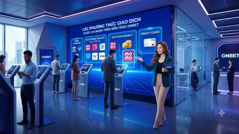 Nạp Rút Tiền ONBET – Phương Thức và Lưu Ý Giao diện nạp tiền và rút tiền trên nền tảng ONBET